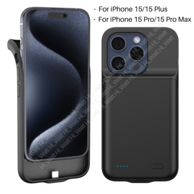 6800mAH Battery Charger Case Power Bank Cover For iPhone 15 Pro Max /15 Plus /15