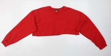 PRETTYLITTLETHING Womens Red Polyester Blend Sweatshirt Size M
