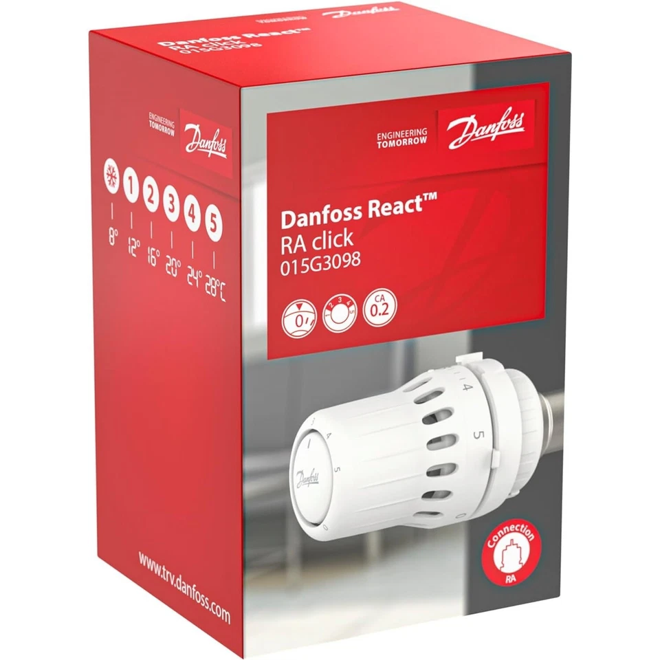 Danfoss Termostato React Ra Click 5110 Con Nullabsperrung Schnappbefestigung - Imagen 2 de 2