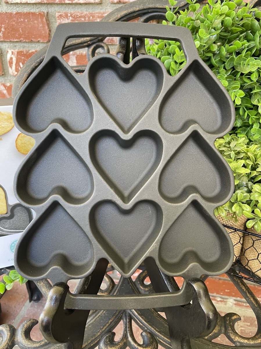 Martha Stewart Collection Heart Pan; Enameled Cast Iron W/Side