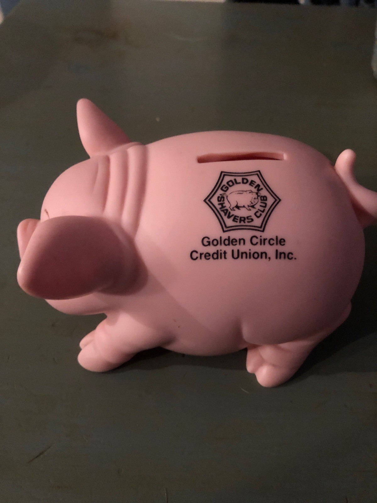 VINTAGE Golden Circle Credit Union Advertising PREMIUM PLASTIC PIG ...