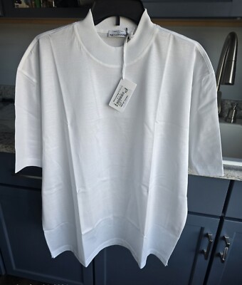 Maus & Hoffman Roman Cotton Mock Turtleneck Short Sleeve Made In Italy Size XL