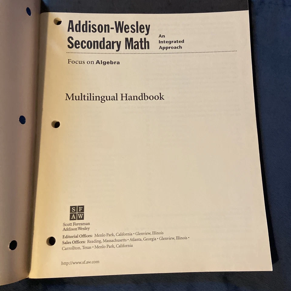 Addison Wesley SECONDARY MATH An Integrated Approach Multilingual Handbook  - Image 4 of 4