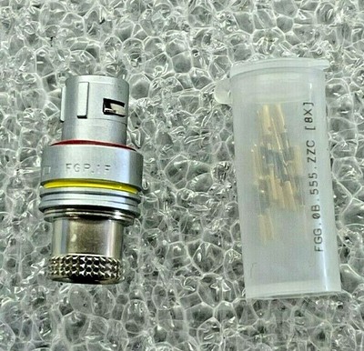 (1 PIECE) FGP.1F.308.CLC, LEMO, CONN PLUG MALE 8POS GOLD CRIMP