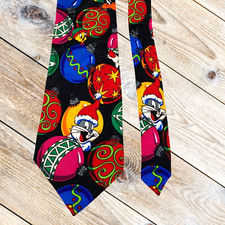 Vintage 1995 Looney Tunes Mania Christmas XMAS Poly Tie Taz Bugs Bunny Daffy