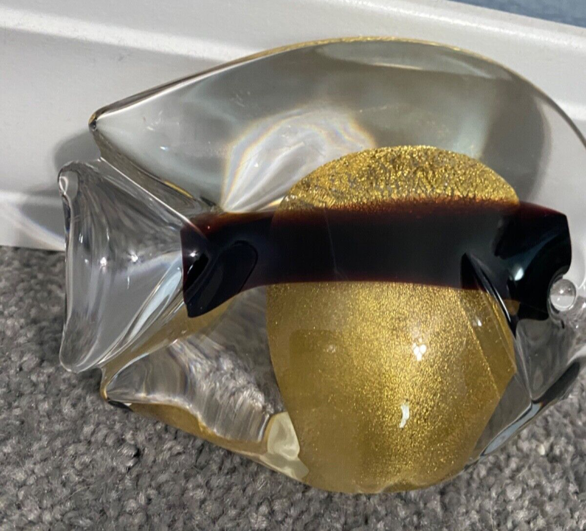 marcolin art crystal full lead crystal with 24k gold flakes fish