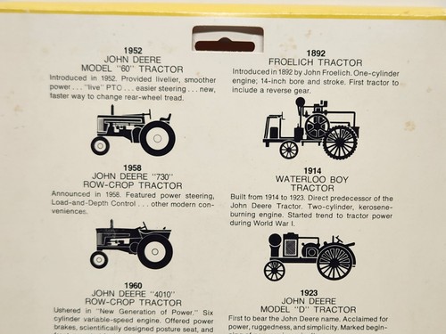 John Deere Historical Tractor Set Blueprint Miniatures Shadow Box By Ertl 1/64 - Picture 14 of 16