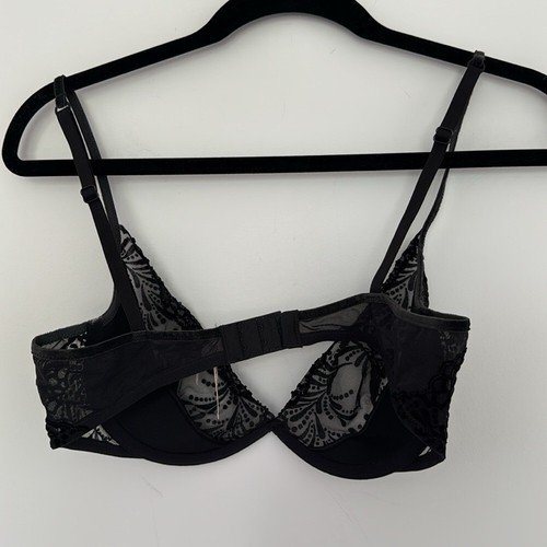 Victoria's Secret NWT Sheer Lace Velvet Embellished Bra - Size 36D - Picture 5 of 5