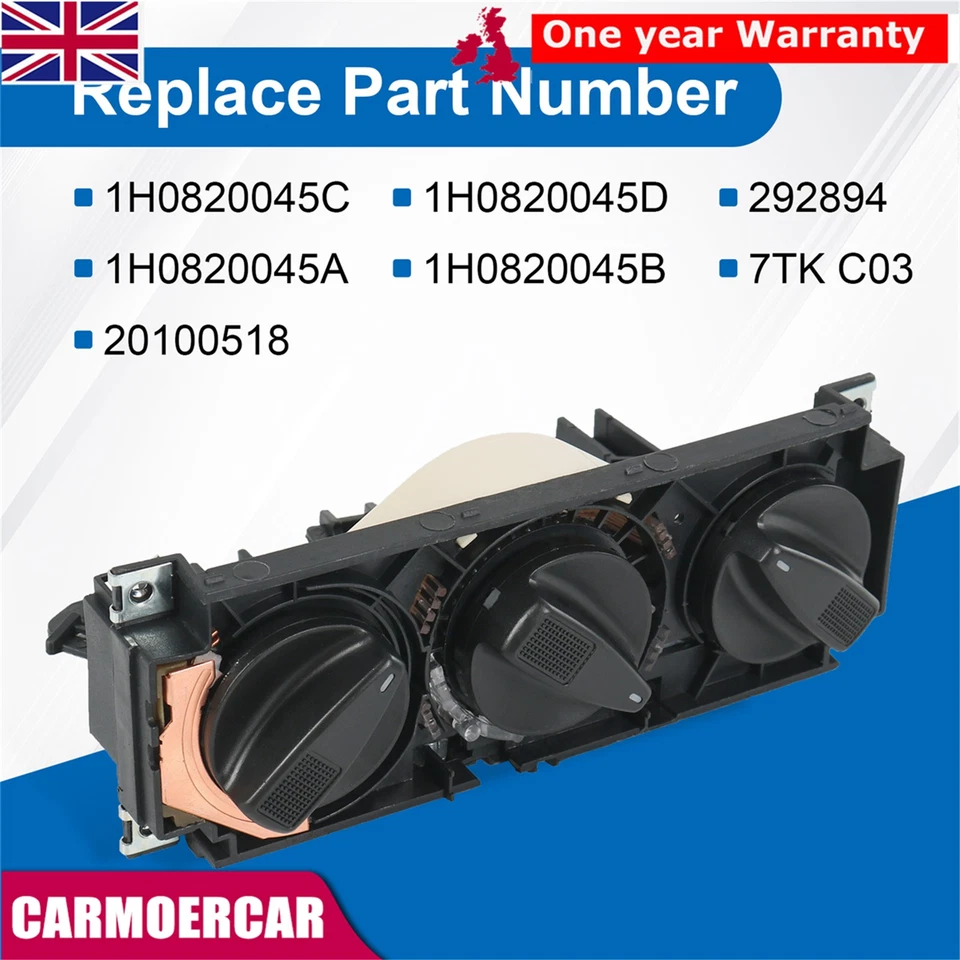 AC Heater Control Switch for VW Transporter T4 1993-2003 1H0820045B 1H0 820 045D - Image 2 of 4