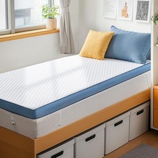 PERLECARE 3 Inch Firm Mattress Topper Twin XL, Cooling Blue