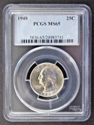 1948 Silver Washington Quarter - PCGS MS65