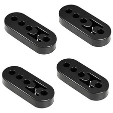 4 PCS Rubber Exhaust Hanger, 4 Holes Adjustable Muffler Hanger, Black 4 Holes