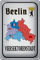 Schild Blech 20X30Cm - Made In Germany - Spruch Berlin Viersektorenstadt Metall