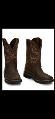 Justin DRILLER STEEL TOE WORK BOOT Size 8