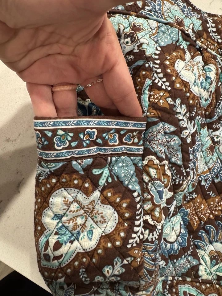 👜 Bolso de Mano Acolchado Vera Bradley - Patrón Azul Java Foto 4 de 4