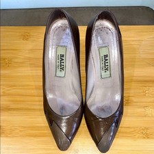 Vtg Bally Taupe Heels 7.5 B Good Condition
