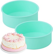 2 Stück Silikon Backform 20 cm Rund, Antihaft Silikon Kuchenform 20 cm Rund
