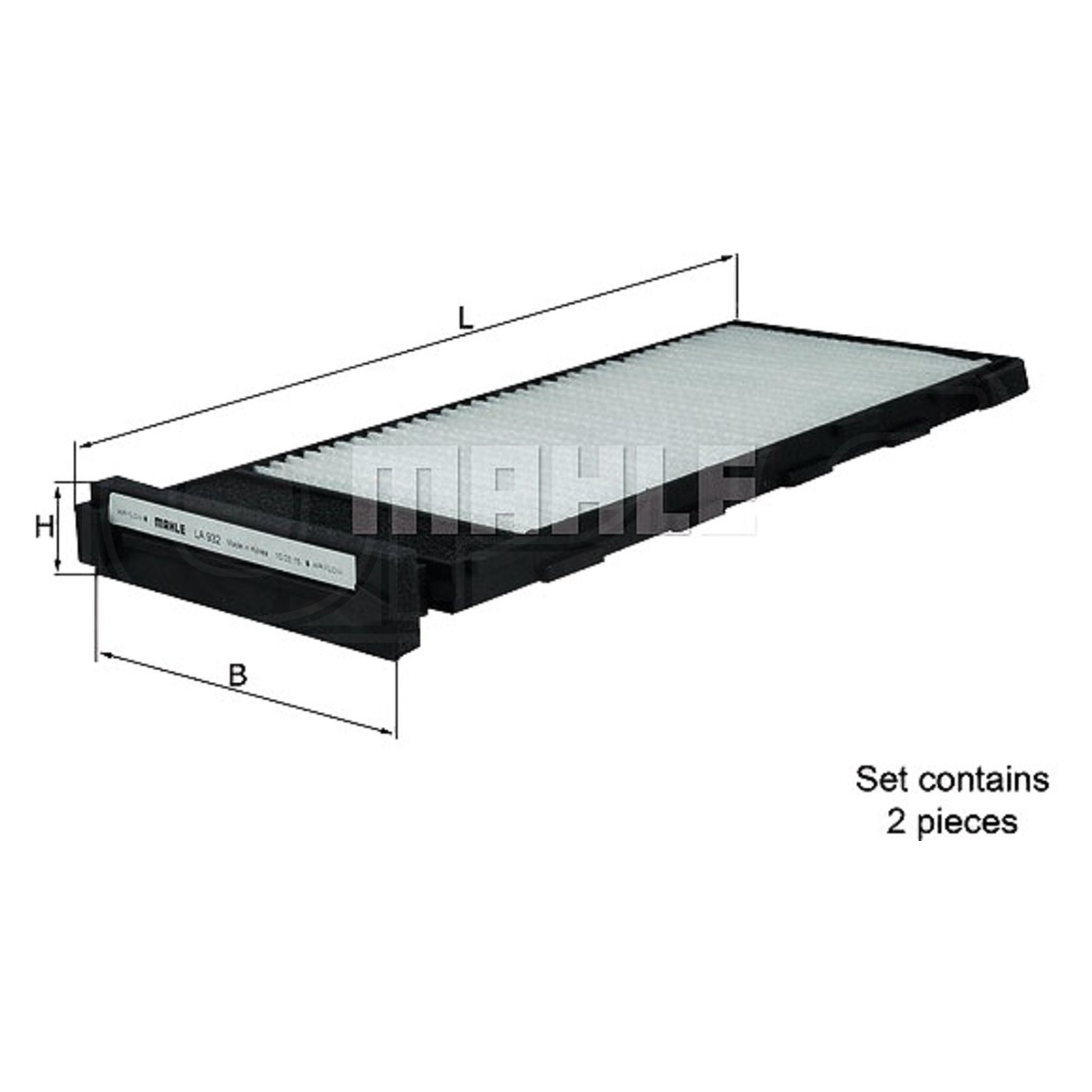 Cabin Air Filter Element MAHLE LA932/S - Twin Pack - OE Matching Fit & Quality