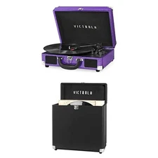 Victrola Vintage 3-Speed Bluetooth Portable Suitcase Record Player with Built...