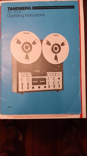 Tandberg TD 20 A Reel to Reel Operating manual.