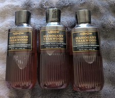 Lot of 3 Bath Body Work Mens Mahogany Teakwood 3-In-1 Hair, Face Body Wash 10 oz