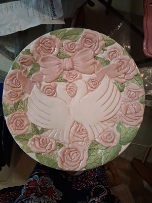 Dove And Roses 12-in Plate From Silvertri Vintage