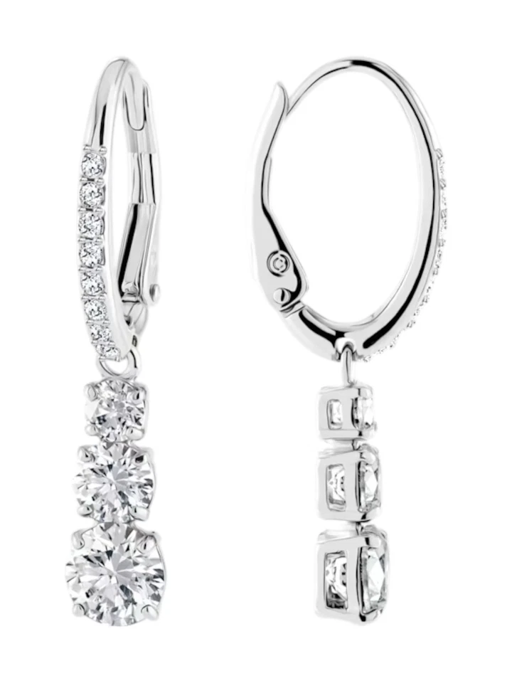Swarovski 5416155 Stilla Attract Trilogy Drop Pierced Earrings MSRP $119 - Image 2 of 4