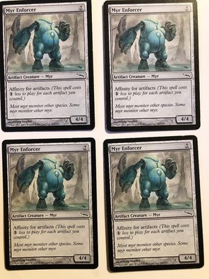Myr Enforcer- set of 4, Mirrodin #211, Artifact Creature Myr, Affinity, Artifacs