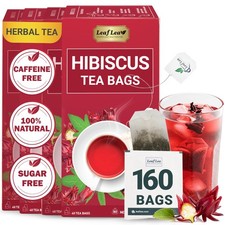 Hibiscus Tea Bags 160 Count, Individually Wrapped, 100 Natural Hibiscus Fl...