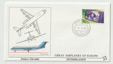 17/5/1988 Netherlands FDC - Great Airplanes of Europe - Fokker F28-4000