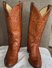 Vintage Women's Justin Size 5.5 B 4115 Leather Western Cowgirl Boots Orange