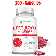 Beet Root Capsules, 1200mg Per Serving, 200 Beet Root Powder Capsules, Free Ship