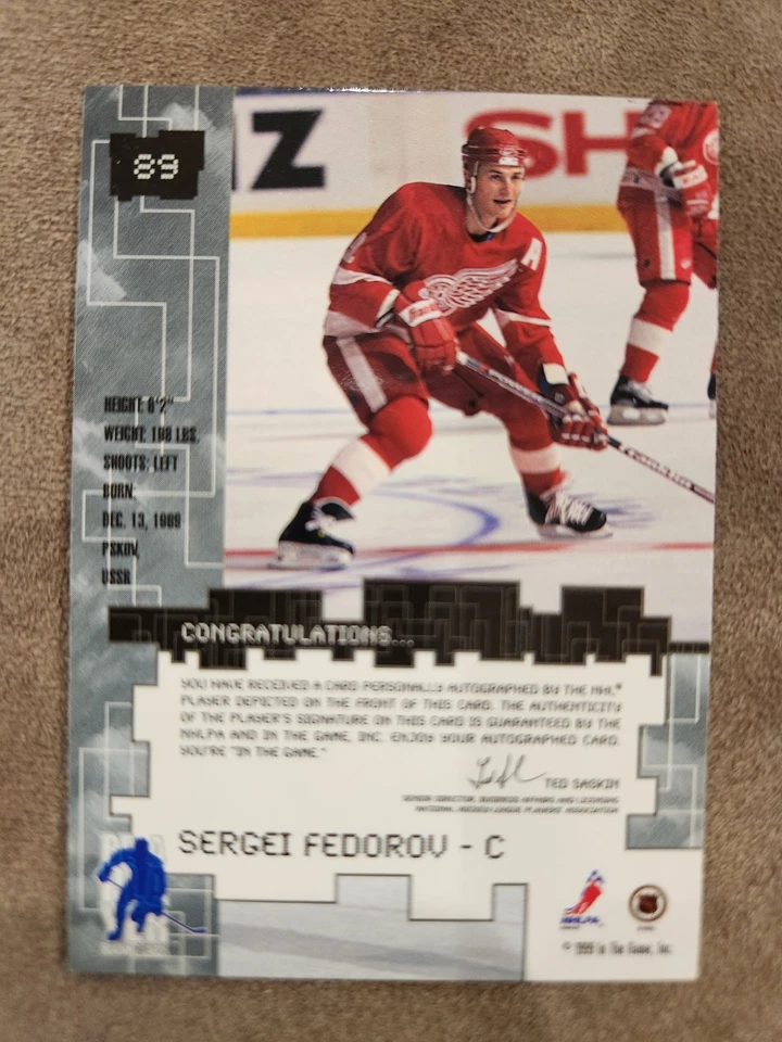 1999 ITG Millennium Signature Series SERGEI FEDOROV Signed AUTO Red Wings HOF SP - Image 3 of 4