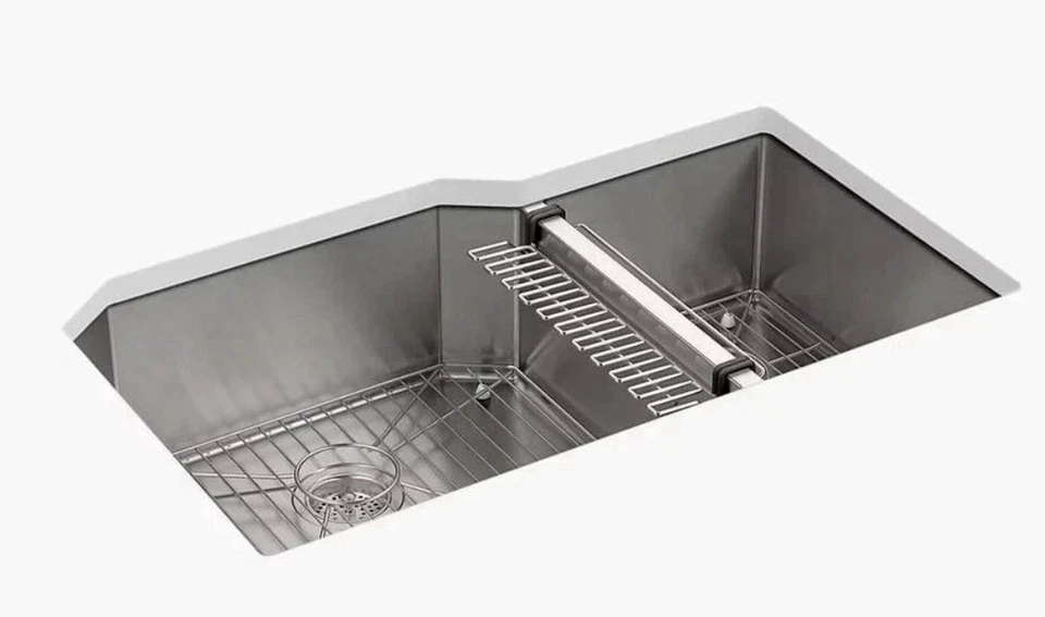 Fregadero de cocina Kohler Strive 36” de doble cuenco con montaje inferior K-5282-NA - NUEVO Foto 3 de 4