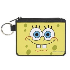 Canvas Zipper Wallet MINI X-SMALL SpongeBob Face CLOSE-UP Yellows