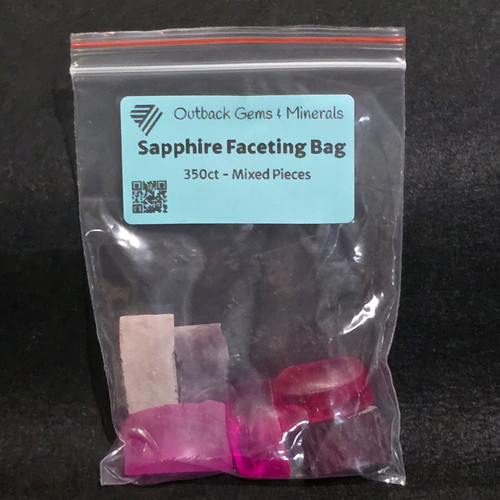 Synthetic Sapphire (Corundum) Faceting rough bag- Mixed Colours  - 350ct
