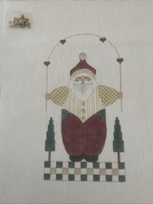 Needlepoint Canvas Santa with Directions