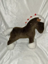 Merrythought Shire Horse Plush Handmade England Red Ribbon Mane 12in