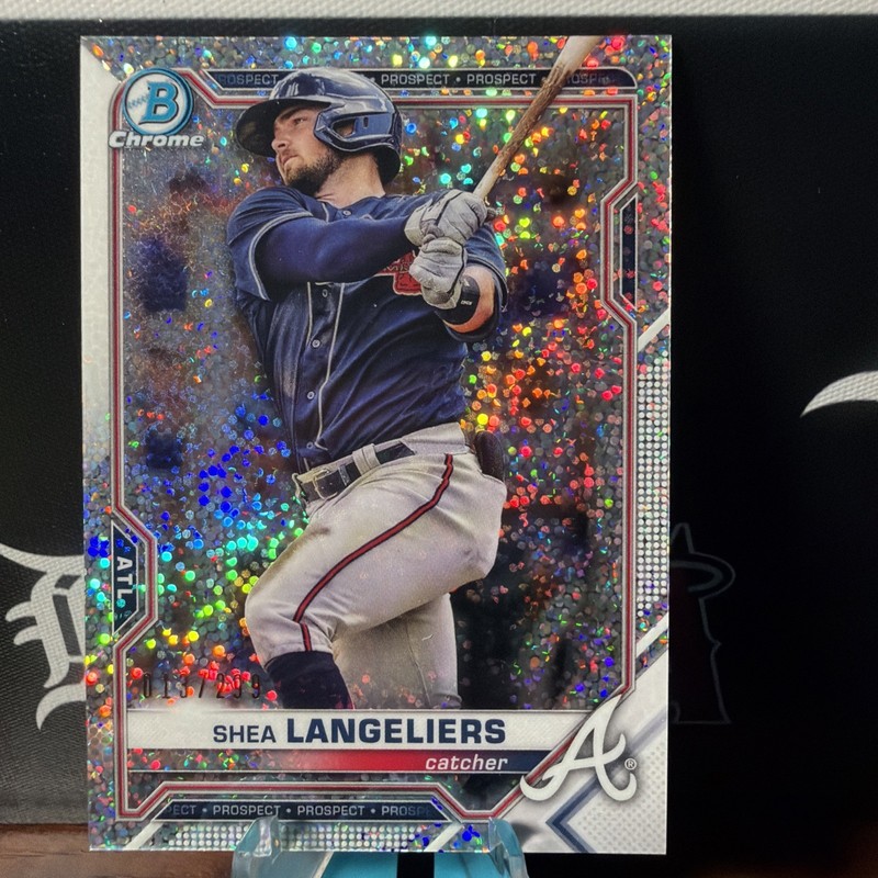 2021 Bowman Chrome Prospects #BCP-28 Shea Langeliers Speckle Refractor /299