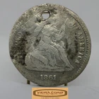1861 Seated Liberty Silver Half Dime, Holed - #C55877NQ