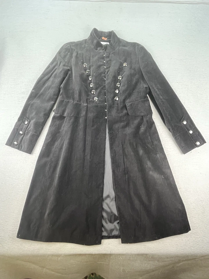 Raro Abrigo NEWPORT NEWS 16 Terciopelo Negro Militar Gótico Regencia Steampunk Foto 3 de 4