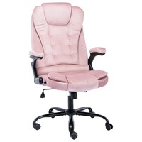BüRostuhl Rosa Samt Gepolstert Drehstuhl HöHenverstellbar Schreibtischstuhl