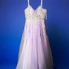 Memories Bridal Evening Wear Lilac Tulle Formal Gown Dress Size 12 Style 88735
