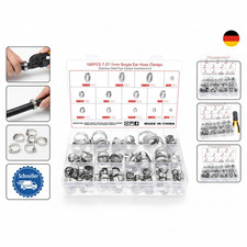 180 St&uuml;ck Einzelohrschlauchschellen, Einohr Schlauchschellen Set, 304 Edelstahl