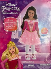 New Disney Licensed Princess Sleeping Beauty Light Up Dress Medium M 8-10 