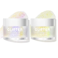 LANGMANNI Holographic Body Glitter Gel for Body Face Hair and Lip.Color Chang...