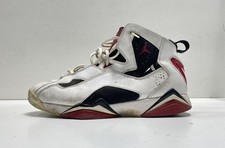 Jordan Men's 342964-112 White Varsity Red Black Leather High Top Size 10.5