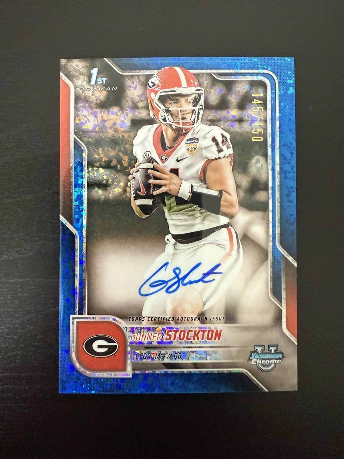 2025 Bowman Chrome U Blue Mini Diamond Refractor Auto #/150 GUNNER STOCKTON 1st