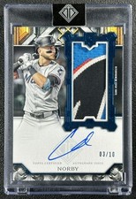 CONNOR NORBY 2025 TOPPS TRANSCENDENT ROOKIE SHOWCASE GU PATCH AUTO BLUE RC 3/10