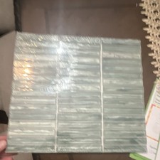 GLA Mosaic Gray Brick Glass Glossy 12x12 Linear Mosaic Tile Sheet Bathroom